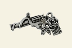 Подвеска "Револьвер", античное серебро