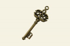 Подвеска "Большой винтажный ключ", античная бронза