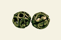 Бусина "Плоский шар", античная бронза