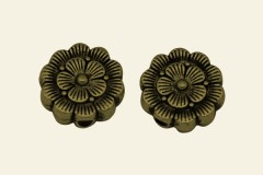 Бусина "Плоский цветок", античная бронза