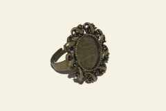 Основа для кольца "Круг с рамкой" 18 мм, античная бронза