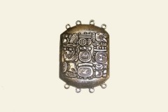 Коннектор "Орнамент майя", античное серебро