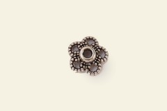 Шапочка для бусин "Цветок-веревочка", античное серебро