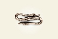 Застежка-крючок "Лебеди", античное серебро