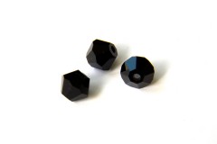 Кристалл граненый биконус, 6 мм, черный