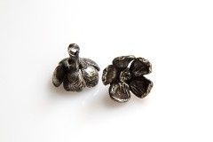 Подвеска "Цветок малины", античное серебро
