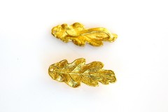 Застежка-крючок "Лист дуба", яркое золото