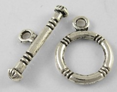 Тоггл "Кольцо с полосками", светлое серебро