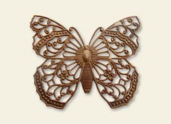 Коннектор "Большая филигранная бабочка", винтажная патина